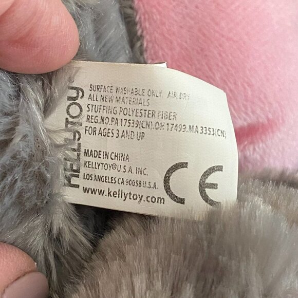 Kelly Toy 2017 Elephant Plush Soft Stuffed Cuddly Animal Gray & Pink 11'' - Picture 9 of 10